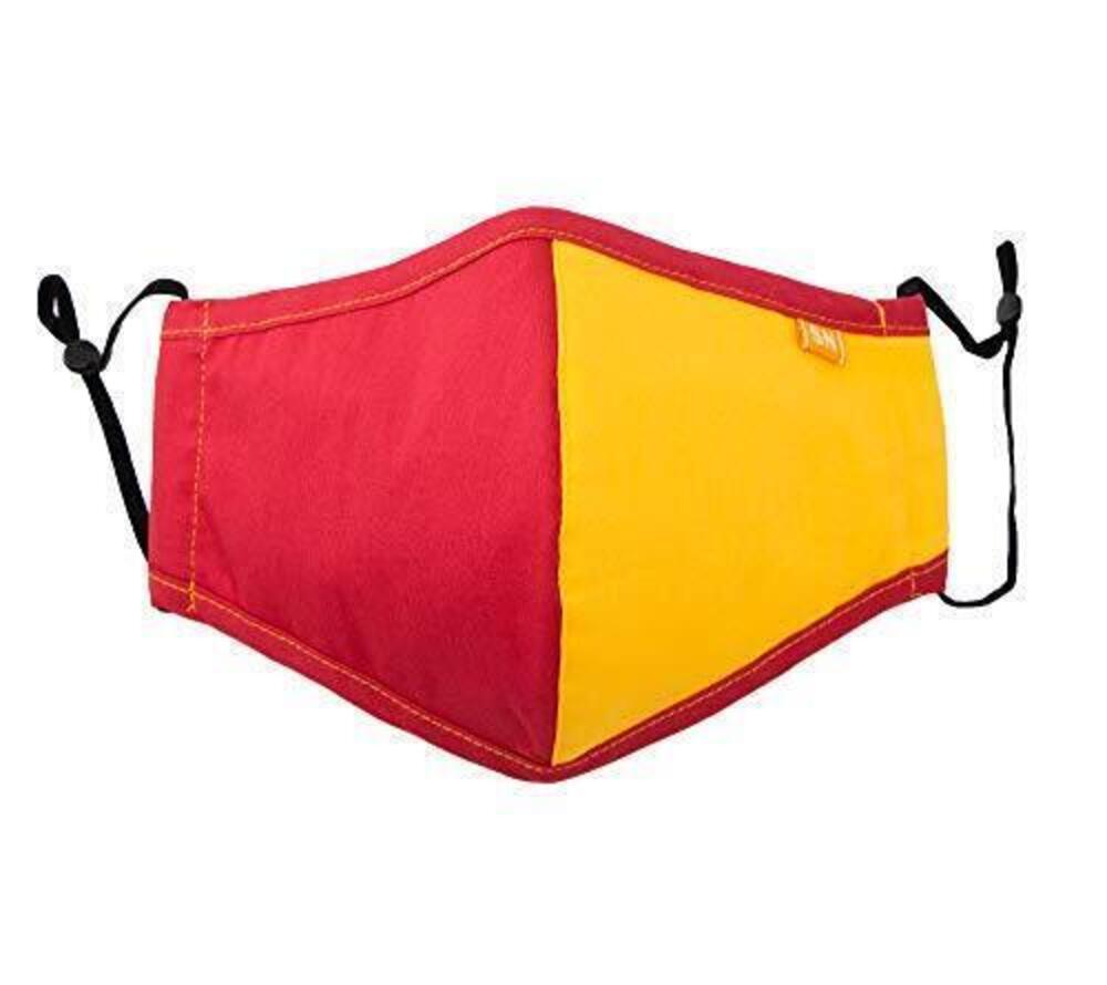 9722 Reusable Washable Team Color Blocks Cotton Cloth Face Mask for Adults
